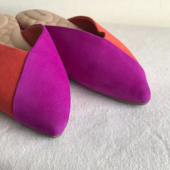 EUC Birdie’s size 9 The Swan slippers. Pink and orange Sangria flats pointed toe - Picture 7 of 13